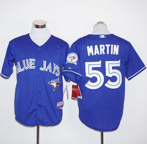 Blue Jays #55 Russell Martin Blue Alternate Stitched MLB Jersey - Click Image to Close
